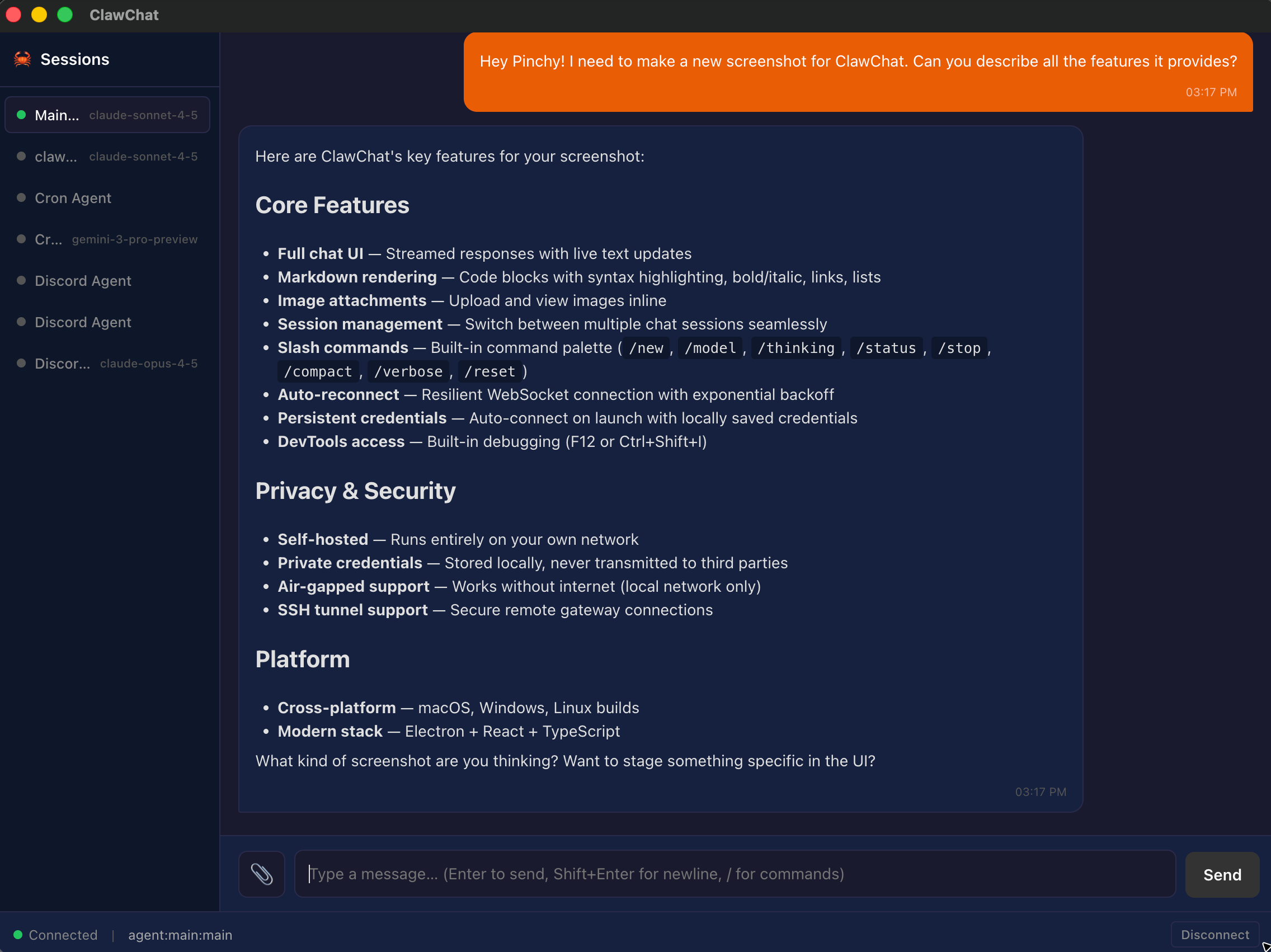 ClawChat Screenshot